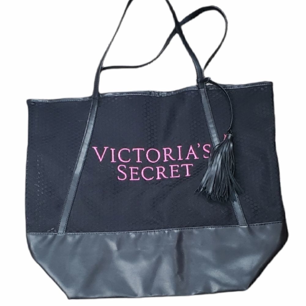Victoria's Secret Black & Pink Tote Bag